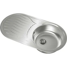 Teka DR 80 1C 1E oval rechts Auflagespüle Edelstahl Handbetätigung 840 x 500 mm
