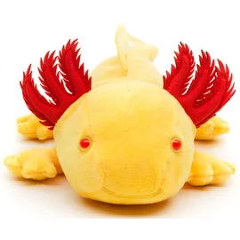Uni Toys Uni-Toys Original Axolotl (gelb mit roten Augen) - Plüsch-Wassertier - Plüschtier, Kuscheltier