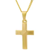 HOPLO Kreuzanhänger Gold Anhänger Kreuz mit Goldkette massiv 333 - 8 Karat Gold 55 cm, Made in Germany 55 cm Unisex