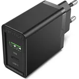 Vention USB-A, USB-C PD3.0 Wandladegerät 18W / 20W Schnell-Ladegerät Schwarz