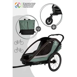 Hamax Cocoon Kinderfahrradanhänger für 2 Kinder, Farbe: Grey / Black