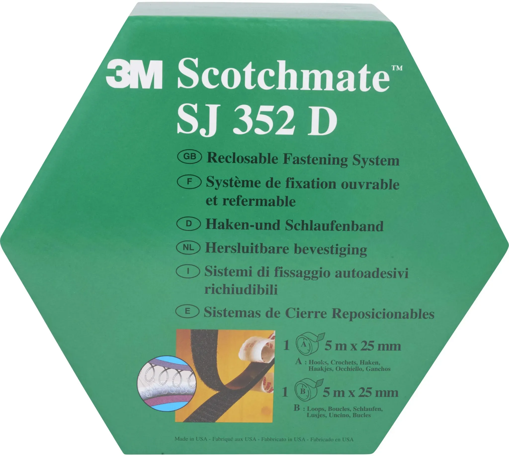 3M, Klettband, Klettverschluss 25mmx5m (25.40 mm)