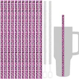 NiHome Ersatz-Trinkhalme aus Kunststoff mit Leopardenmuster für Stanley-Becher, 30,5 cm lang, kompatibel mit 1,2 l und 850 ml Bechern, langlebiges BPA-freies PETG-Material, inklusive 2