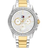 Tommy Hilfiger Multi Zifferblatt Quarz Uhr für Damen mit Zweifarbiges Edelstahlarmband - 1782615