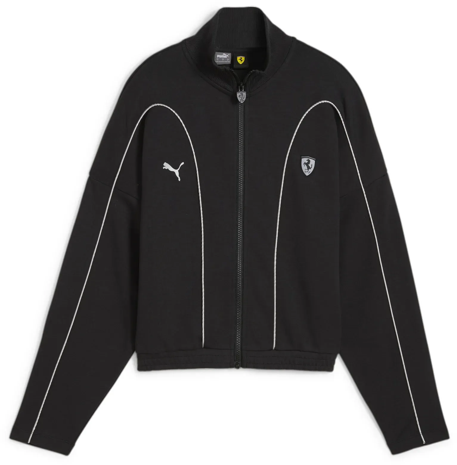 Sweatshirt PUMA "Scuderia Ferrari Style Motorsport Rundhalspullover mit Kapuze" Gr. L, schwarz (black) Damen Sweatshirts