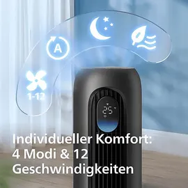 Philips CX7550/01 30 cm Turmventilator Dunkelgrau/Metall