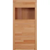Home Affaire Vitrine HOME AFFAIRE "Silkeborg", beige (kernbuche teilmassiv), B:60cm H:125cm T:35cm, Holz teilmassiv, Schränke, Vitrine, schöne grifflose Optik, teilmassiv