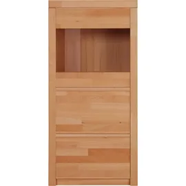 Home Affaire Vitrine HOME AFFAIRE "Silkeborg", beige (kernbuche teilmassiv), B:60cm H:125cm T:35cm, Holz teilmassiv, Schränke, Vitrine, schöne grifflose Optik, teilmassiv
