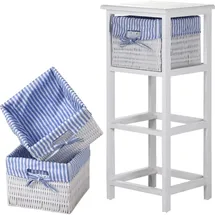 Hti-Living HTI-Living, Badezimmerregal, Praktisches Regal aus Paulowniaholz mit 3 Körben vielseitige Aufbewahrungslösung (31 x 28 x 70 cm)