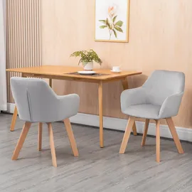 Homcom Esszimmerstuhl 2er Set, mit Armlehne, Rückenlehne, Samtoptik, Wohnzimmerstuhl mit Holzbeine für Küche, Esszimmer, Stühle, Esszimmerstühle, Armlehnenstühle