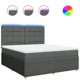 vidaXL Boxspringbett mit Matratze Dunkelgrau 180x200 cm Stoff