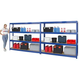 Proregal Schwerlastregal Stahl 180x200x45 cm blau