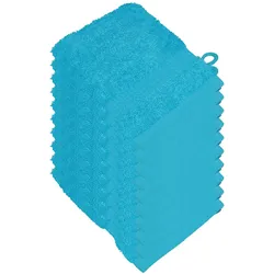 Miamar® Handtuch Handtücher Waschhandschuh Waschlappen 10er Set 15 x 21 cm Türkis