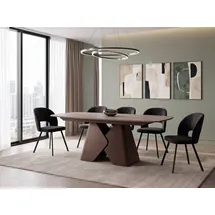 WFL GROUP Vanta 200 x 90 x 76 cm ausziehbar braun/grau