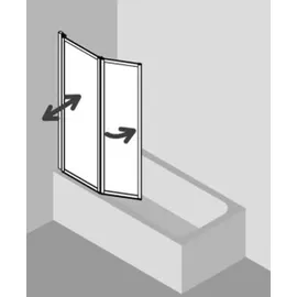 Kermi Vario 2000 Faltwand 2-flügelig V2TS10751422K 101,1-102,7x140cm, weiß, Kerolan Perl