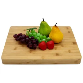 Spetebo - Bambus Schneidebrett massiv - 38 x 31 cm - Küchenbrett aus FSC Holz lebensmittelecht Servierbrett Holzbrett Servierplatte Küchen