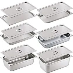 WAS Germany GN Behälter Set mit Deckel Gastronom 1/1, Chromnickelstahl 18/8, 12 tlg.