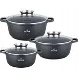 ZILNER 6-teiliges Topfset 16/18/20cm Induktionstauglich, Stahl, 3 Stück, Kochgeschirr-Set, Topfset