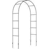 OKWISH Rosenbogen Metall Schwarz 140x40x240 cm, pulverbeschichtet, witterungsbeständig, mit 4 Erdspießen für Kletterpflanzen