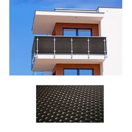 Dynamic24 Polyrattan Sichtschutzmatte 300x100 Balkon Sichtschutz Zaun Windschutz braun