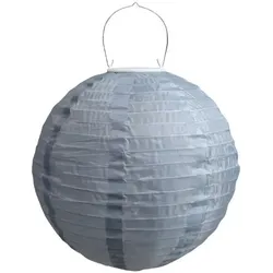 Chic Antique Reispapier Lampe mit Solarzellen, D30 cm, franz. grau