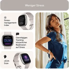 Fitbit Sense 2 aluminium platin/mondweiß