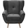 exxpo - sofa fashion Sessel EXXPO - SOFA FASHION "ALVESTA, Ohrensessel, Loungesessel mit hohem Sitzkomfort", grau (anthrazith), B:90cm H:102cm T:90cm, Sessel, Sessel, gemütliche Rückenlehne, mit Knopfheftung und hohen Holzfüßen, in Cord