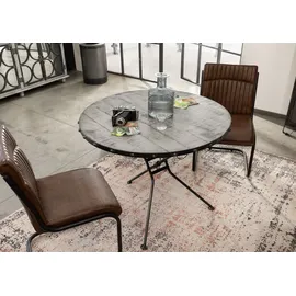 Massivmoebel24 Esstisch rund 100 x 80 x 100 cm grau