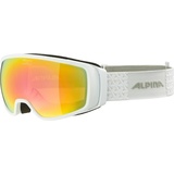Alpina DOUBLE JACK Q-LITE - Verspiegelte, Kontrastverstärkende OTG Skibrille Mit 100% UV-Schutz Für Erwachsene, white, One Size