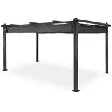 Blumfeldt Pantheon Pergola Vordach Gartenpavillon 3x4 m Aluminium Sonnendach Polyester Grau