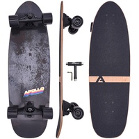 Apollo Midi Longboard Surfskate Pro Black Marble