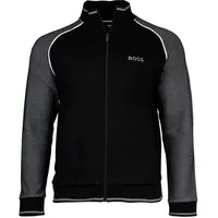 Boss Sweatjacke - Tracksuit Jacket, Stehkragen, Zip, Logo, Baumwoll-Mix Schwarz XL