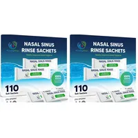 Nasenspülsalz 110 Beutel – 100% Natürliches Meersalz für Nasendusche & Neti-Topf – Gegen Nasennebenhöhlenentzündung, Allergien & Erkältung – Isotonisch & Konservierungsfrei PLUSQMED (Packung mit 2)