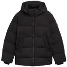 TOM TAILOR Herren Daunenjacke mit abnehmbarer Kapuze, schwarz, Uni, Gr. XXXL