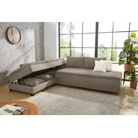 luma-home Ecksofa-Dauerschläfer, Braun, Taupe, & Couches, Wohnlandschaften, Ecksofas