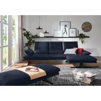 Ecksofa W.SCHILLIG "broadway, Designsofa mit tollem Sitzkomfort", blau (blau z59), B:291cm H:94cm T:164cm, Longlife Xtra-Leder Z59: Glattleder mit modischer Prägung. Hautstärke 0, 9 - 1, 1 mm, Sofas, Sitztiefenverstellung, Kopfteil- & Seitenteilverstellung, Breite 291cm
