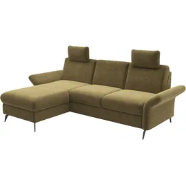 Home Affaire Ecksofa HOME AFFAIRE "Rochelle", grün (olive), B:251cm H:93cm T:164cm, 100% Polyester, Sofas, Ecksofa, wahlweise mit Bettfunktion, Bettkasten und Armteilverstellung