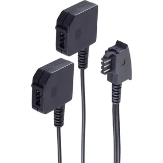 ShiverPeaks Telefon (analog) Adapter [1x TAE-F-Stecker - 2x TAE-F-Buchse] 0.2m Schwarz