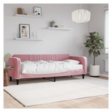 vidaXL Bett Tagesbett mit Matratze Rosa 80x200 cm Samt rosa 200 cm x 80 cm