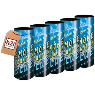 h2i Rauch Vulkan Fontäne | 5 Stück | Blau | 40 sek | Smoke Tube Rauchfackel Rauchtopf Rauchgenerator Rauchbombe mit dichtem kräftigem Rauch |B8| Ganzjahresfeuerwerk Kat T1/F1