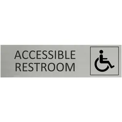 CombiCraft Aluminium Türschild Accessible Restroom 165x45mm mit 3M-Tape