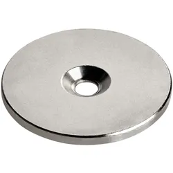 5 Metallscheibe mit Bohrung und Senkung 42 mm, Stahl, silber