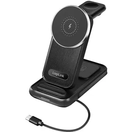 Logilink 4-in-1 Ladestation Apple MagSafe kompatibel, - Schwarz