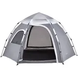 Campingzelt Nybro Pop Up Kuppelzelt 240x205x140cm Dunkelgrau / Hellgrau [pro.tec]