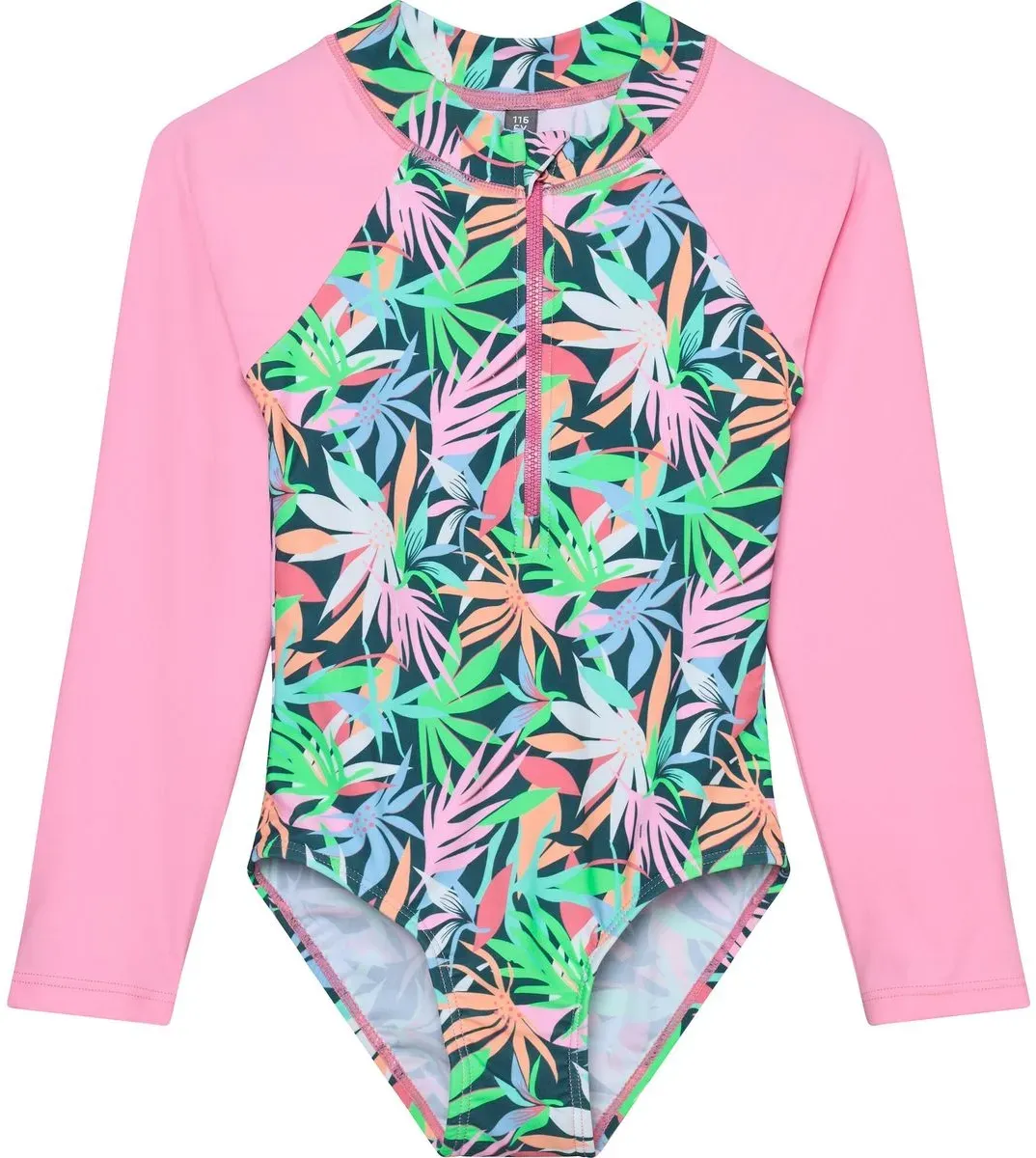 Color Kids Swimsuit W. Long Sleeve AOP 720374 mediterranea (9917) 116