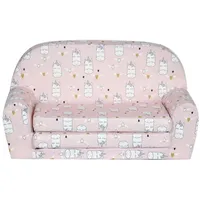 FORTISLINE Kindersitzgruppe Kindersofa "MINI" Kindercouch zum Aufklappen W386 rosa