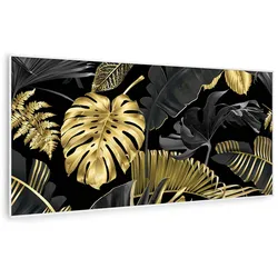 Klarstein Wonderwall Air Art Smart Infrarotheizung Schwarzes Blatt 120x60cm 700W Mehrfarbig