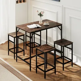 Homcom Bartisch-Set 100 x 60 x 88 cm Braun