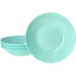 MamboCat 6x Mint Suppenteller 420ml Ø 20,3 cm Glas Teller tief Salat Pasta