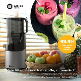Balter Home Balter Entsafter Slow Juicer, Große 135MM Öffnung, 300 Watt, Entsafter für Gemüse und Obst, Früchte, Saftpresse, BPA Frei, leise